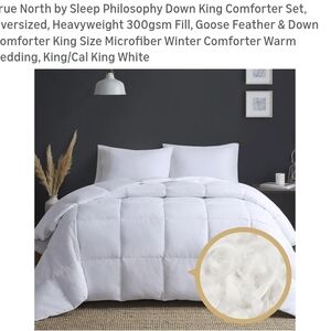 Philosophy White King Comforter - Plush Box-Stitch Down-Feel